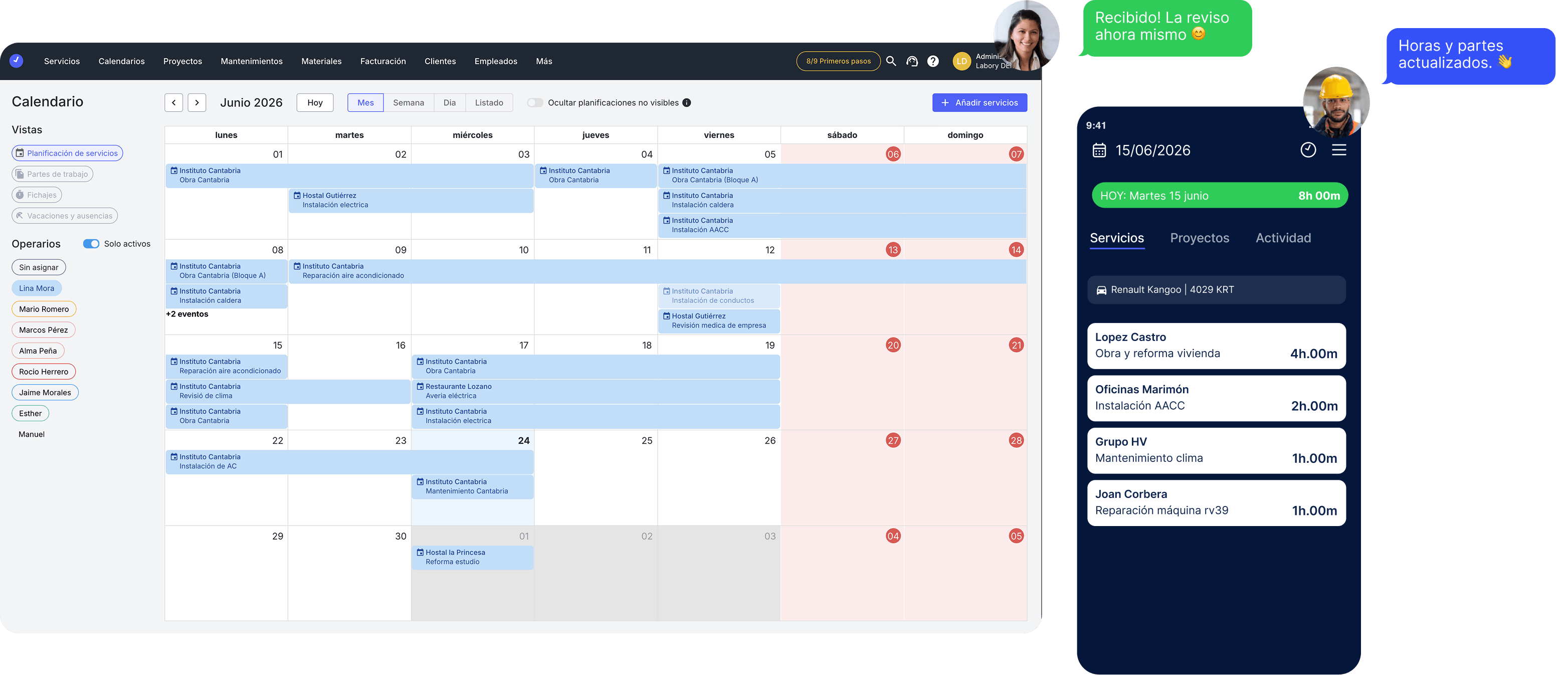 Labory Calendario Planificacion Partes Trabajo App