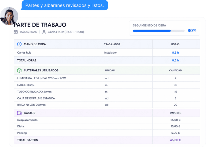 Revisar Partes Trabajo